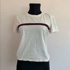 Brandy Melville white tee with stripe